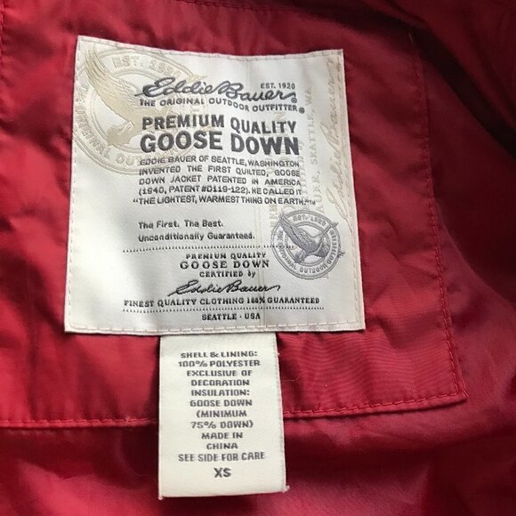 Eddie Bauer Red Goose Down Puffer Vest Size XS - Picture 4 of 4